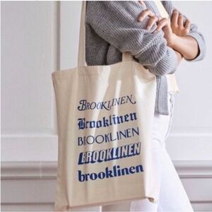 ☀️3/$25 Brooklinen tote bag in Oatmeal & Navy Blue